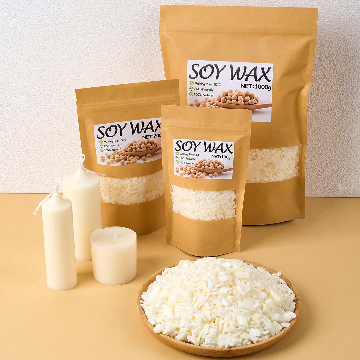 Candle Making Essentials - 1 Pound Saf Beyaz Soya Balmumu