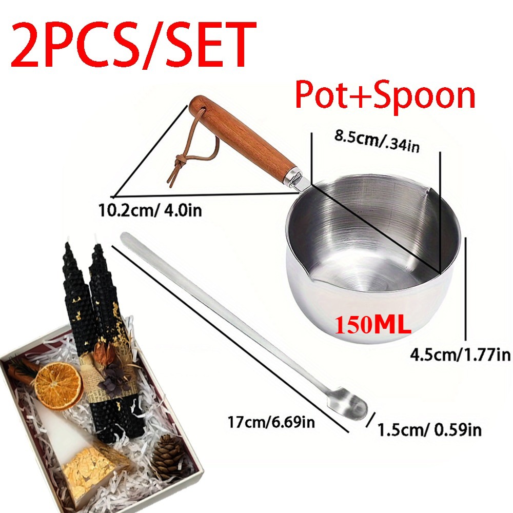 2 ADET/SET Ahşap Saplı Balmumu - Candle Making Vessels incelemesi ve fiyatı